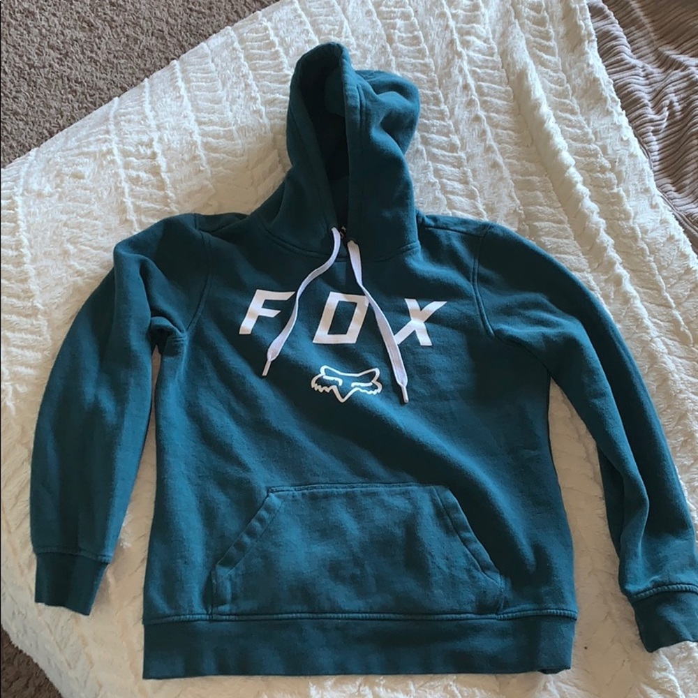 Teal fox racing hoodie